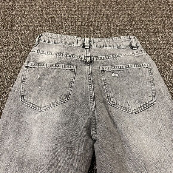 Dilvin Jeans Women’s Size 8 Straight Leg High Rise Distressed Grey Mom - Picture 3 of 8